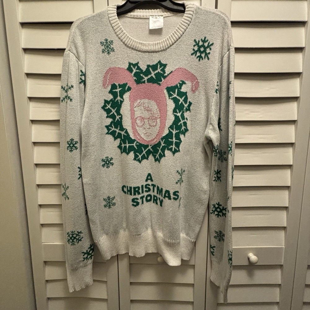 A Christmas Story Movie Ugly Christmas Sweater Unisex Adult Large Ralphie Wreath - Picture 2 of 7